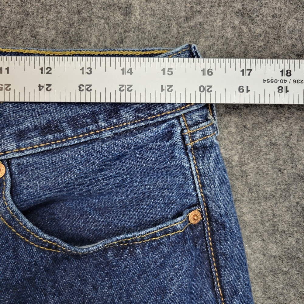 Levis 501 Jeans Mens 31x34 Blue Denim Red Tab Americana Straight Leg Button Fly - Picture 8 of 14